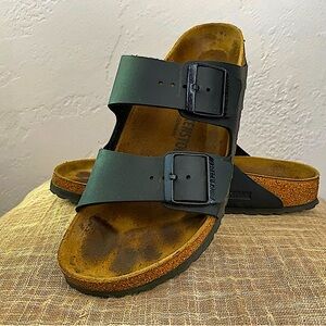Birkenstock Arizona Birko-Flor Black Sandals Size 40 (9-9 1/2)